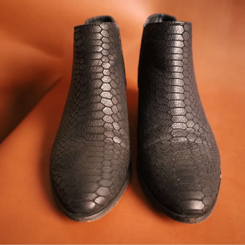 Joie embossed snakeskin ankle booties